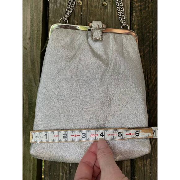 purse clutch silver vintage 1950's evening bag - Picture 9 of 10